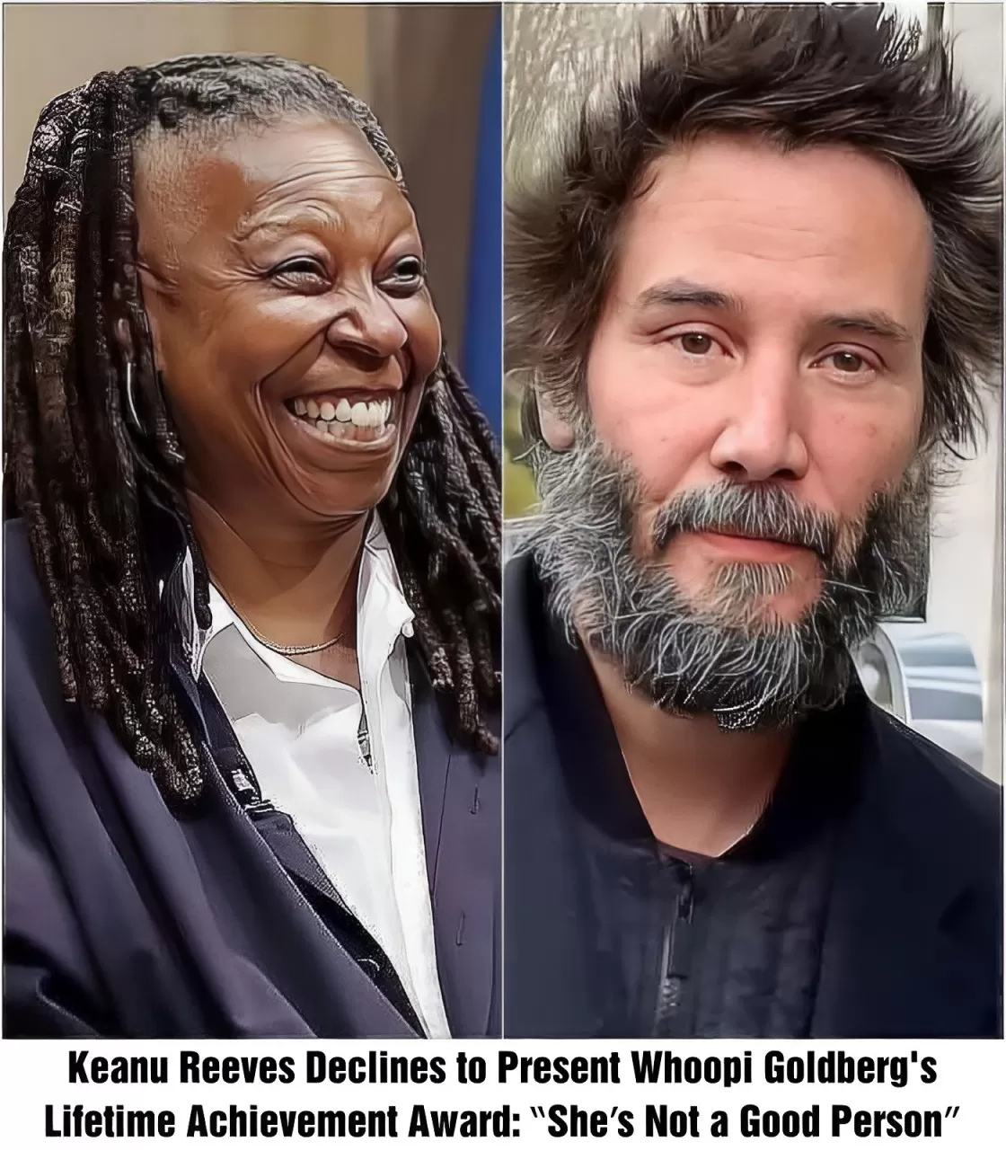 Keanu Reeves Declines to Present Whoopi Goldberg’s Lifetime Achievement Award: “She’s Not a Good Person”